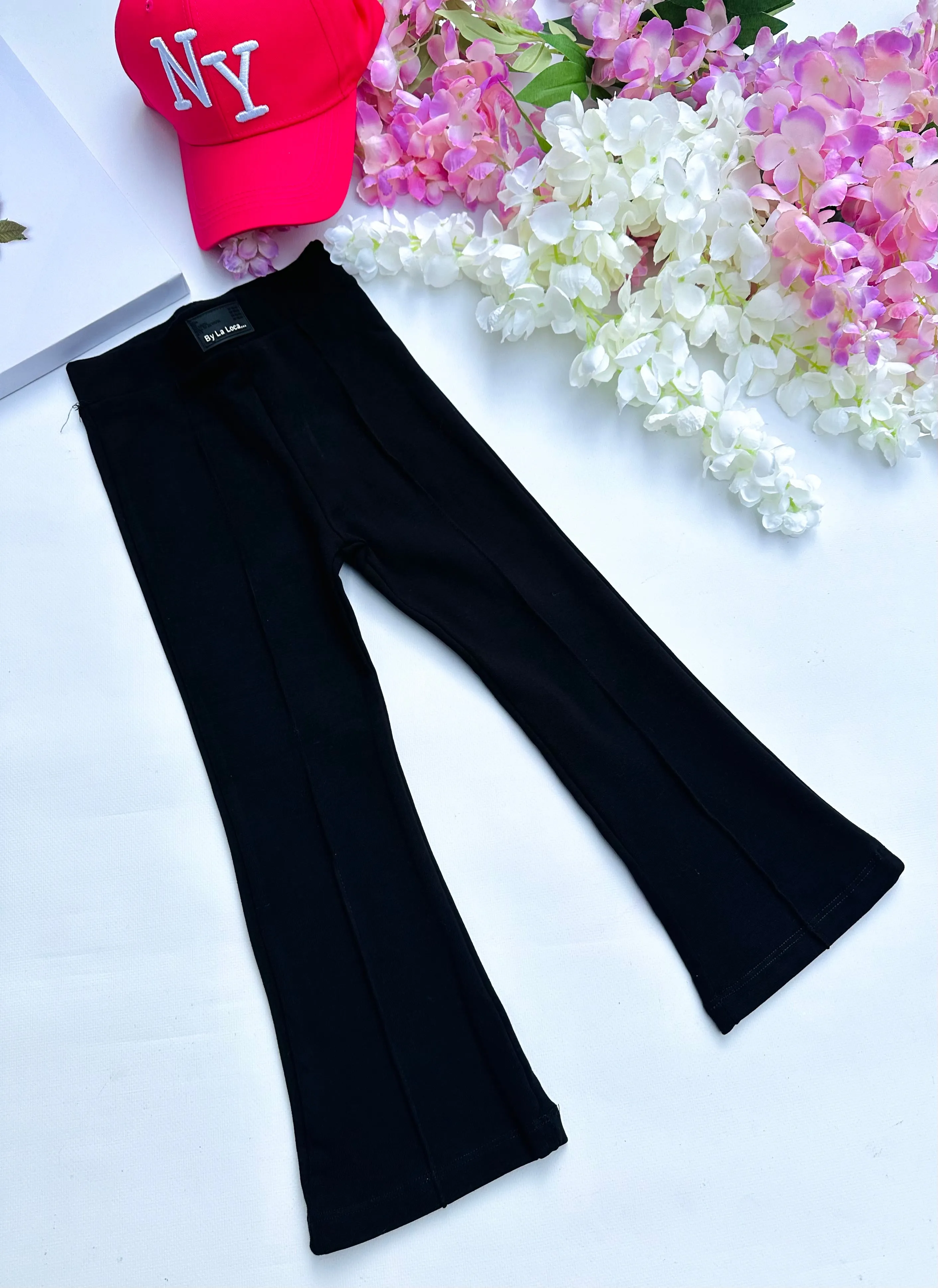 Black flared pants