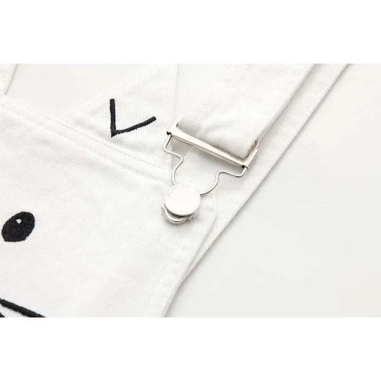 Cat Embroidery overall skirt