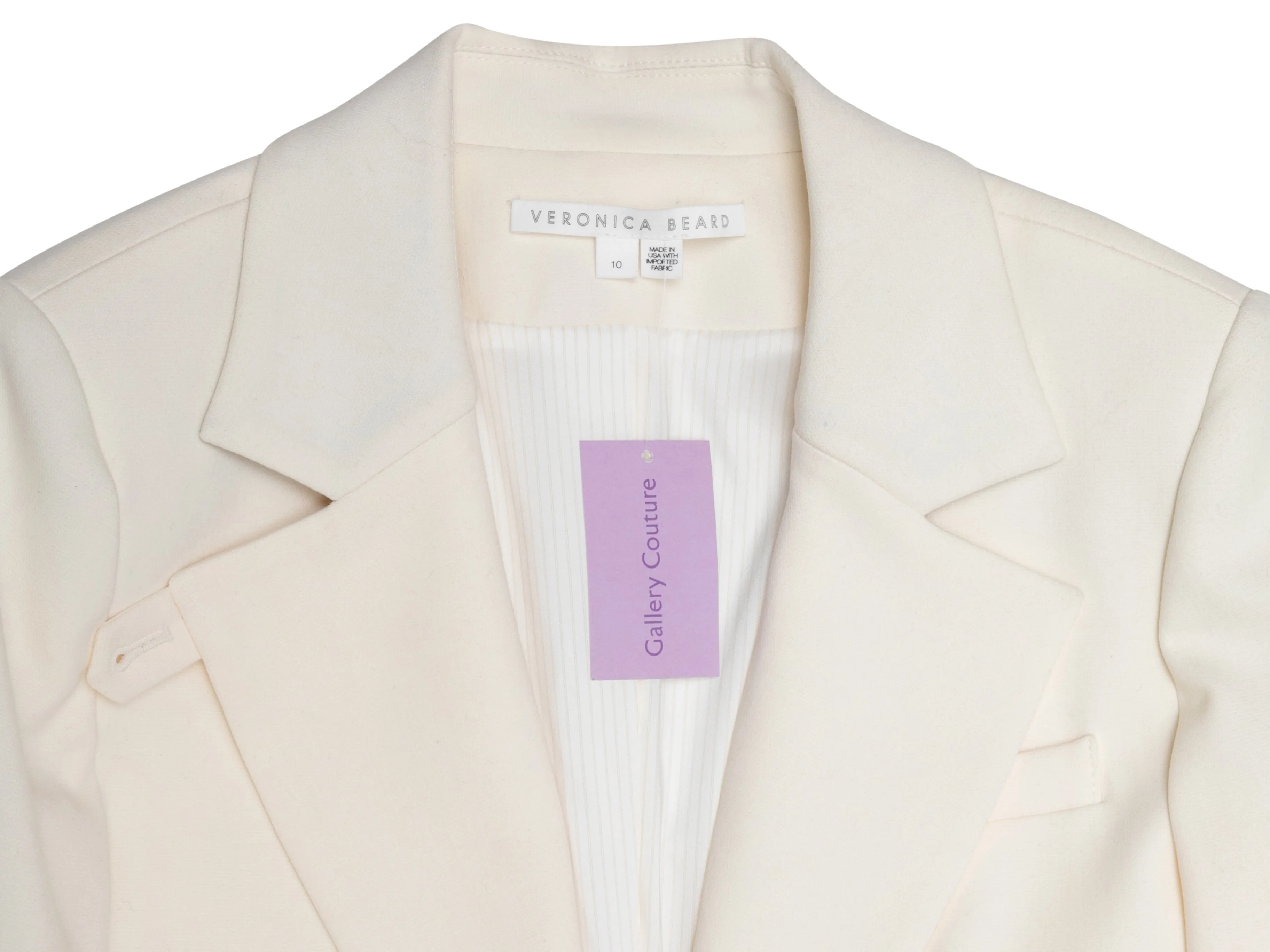 Cream Veronica Beard Single-Button Blazer Size US 10