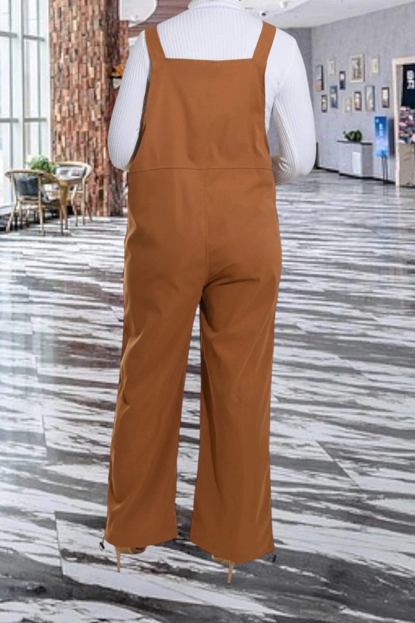 Ladies Brown Overall Jumpsuit