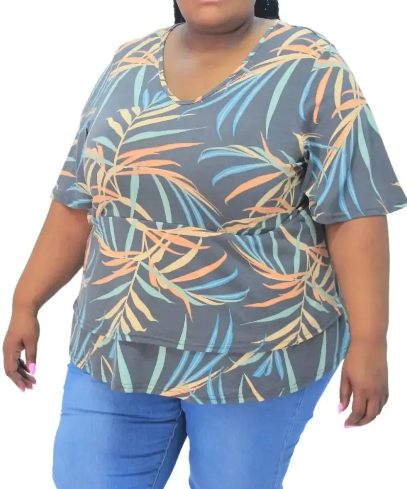 Ladies Printed Cut Line Tunic