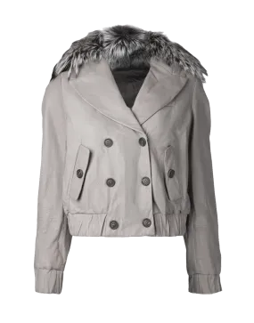Leather Reversible Cropped Jacket