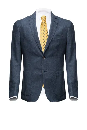 Light Blue Herringbone Wool Blazer