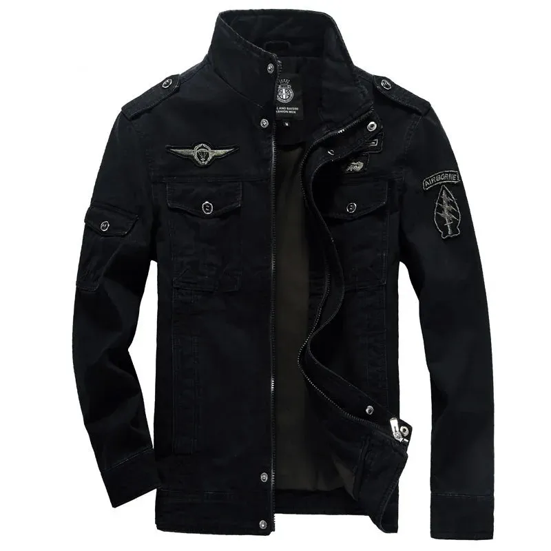 Men's Military Cotton Bomber Jacket – Loose Fit Casual Workwear