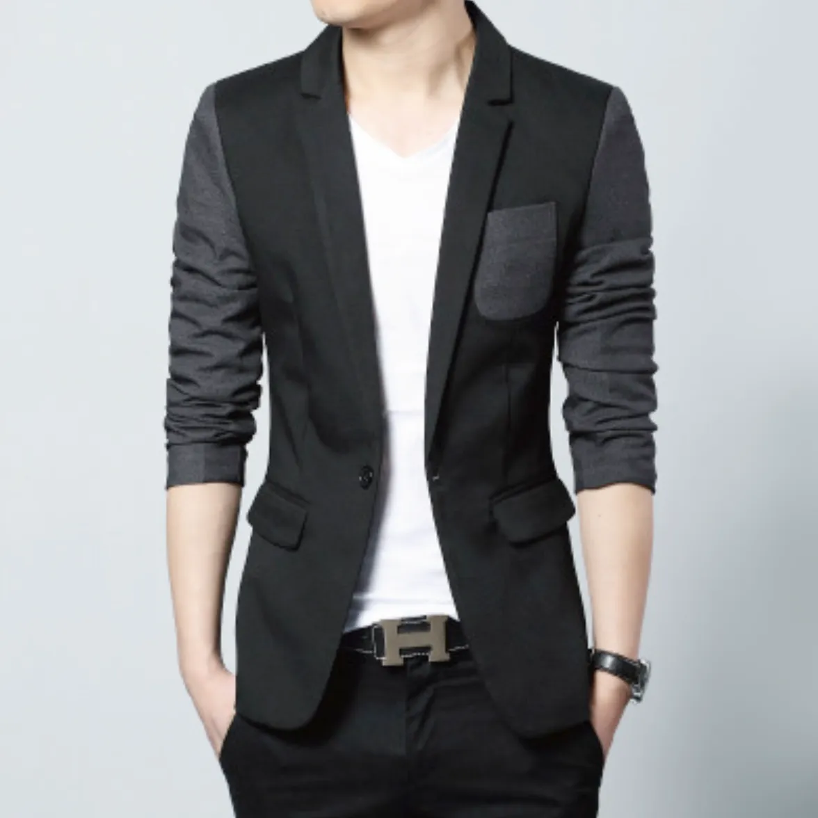 Men's Slim Fit TwoTone Blazer with Pocket