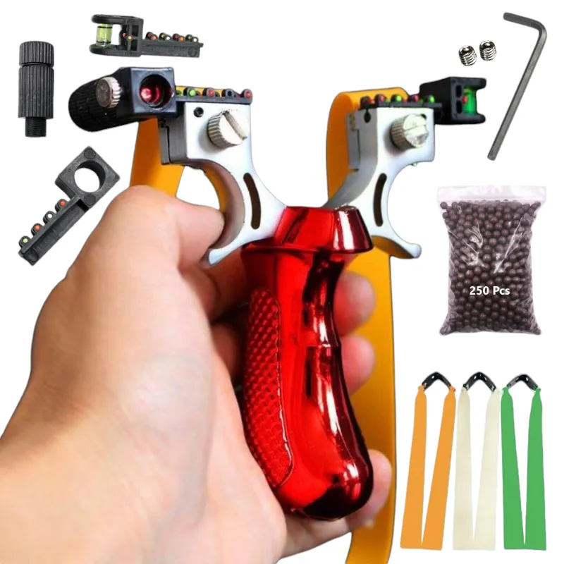 New Professional Alloy Bow Head Resin Handled Slingshot