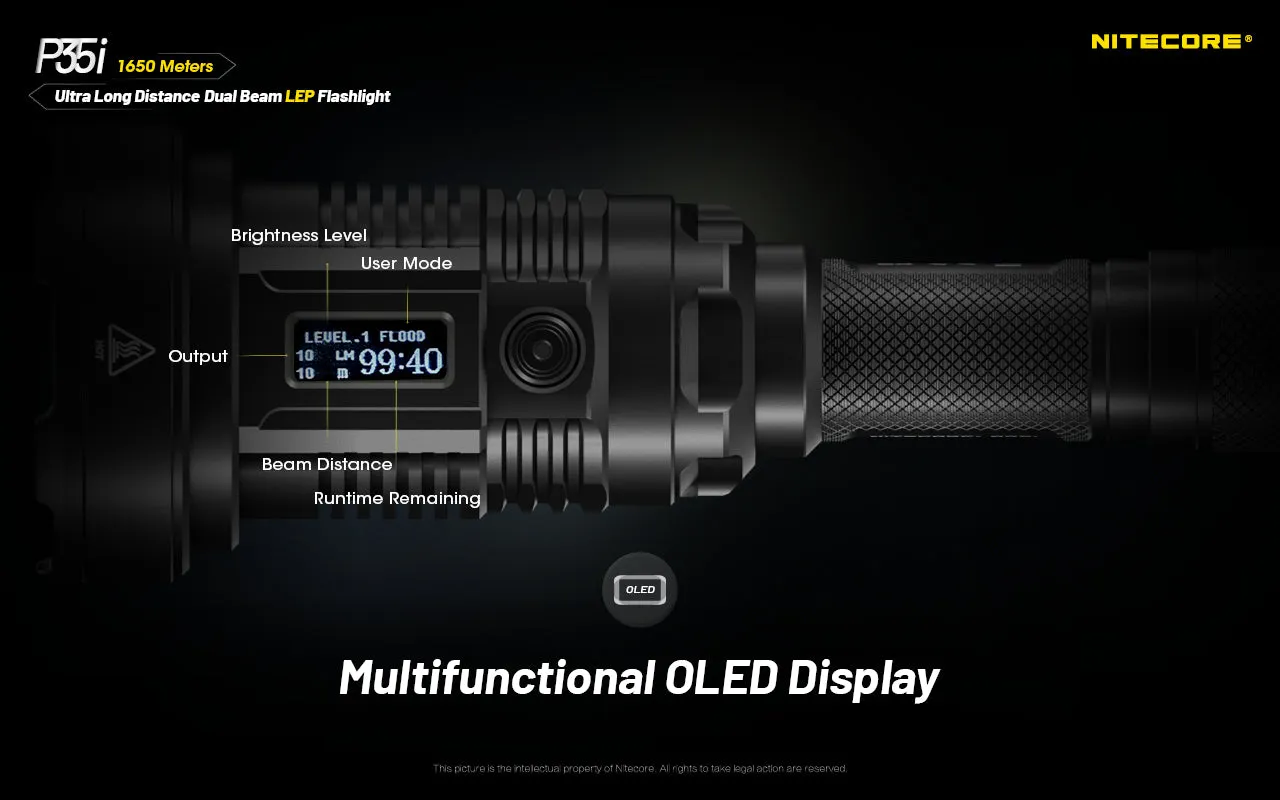 Nitecore P35i Flashlight | Ultra Long Distance Dual Beam LEP