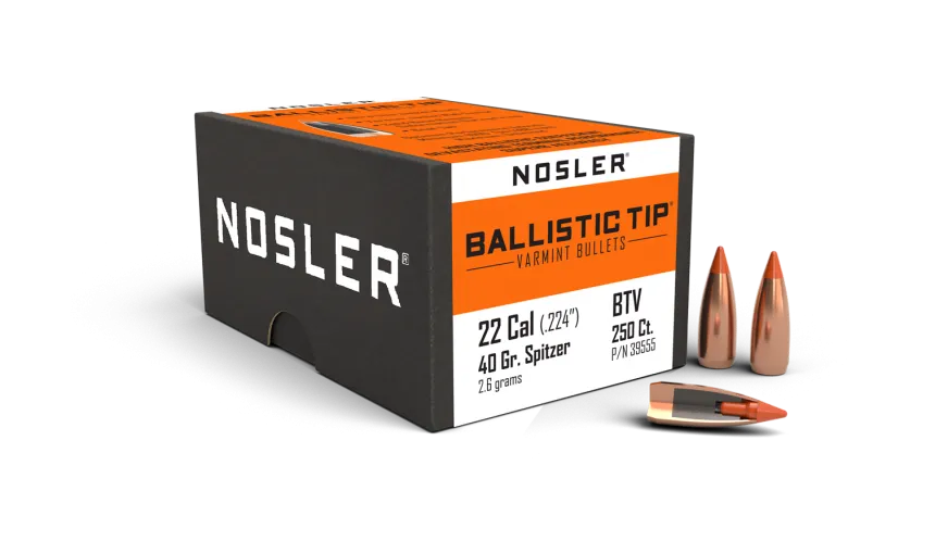 Nosler Ballistic Tip 22 cal 40gr Varmint Projectiles - 250pk