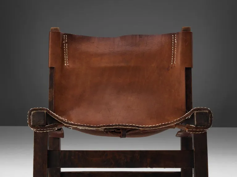 Paco Muñoz 'Riaza' Hunting Children's Chair in Walnut and Leather