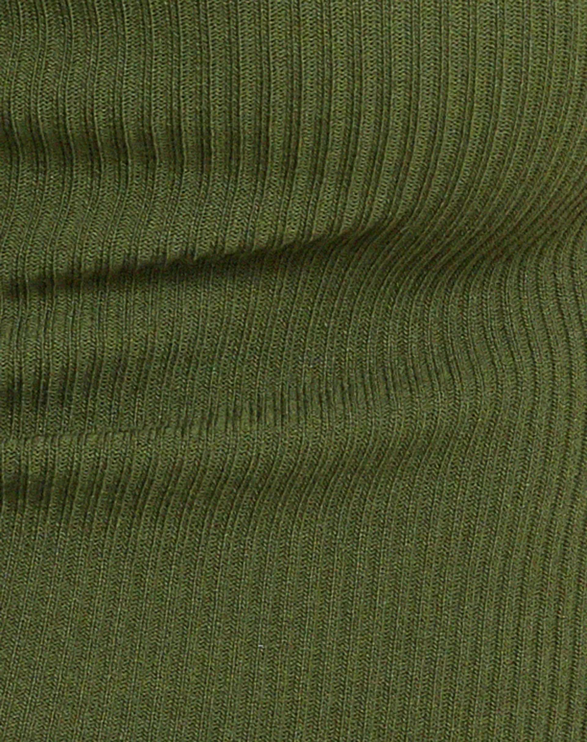 Tayon Long Sleeve Rib Top in Khaki
