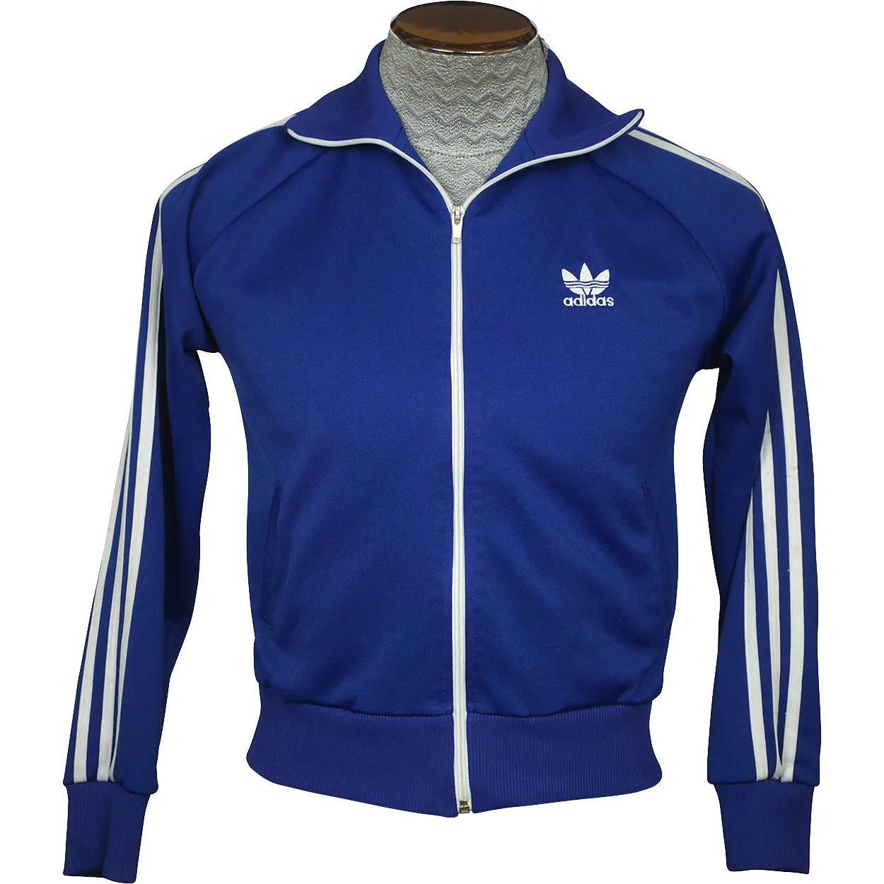 Vintage 1970s Adidas Track Jacket Trefoil 3 Stripe Old School Mens Size Small