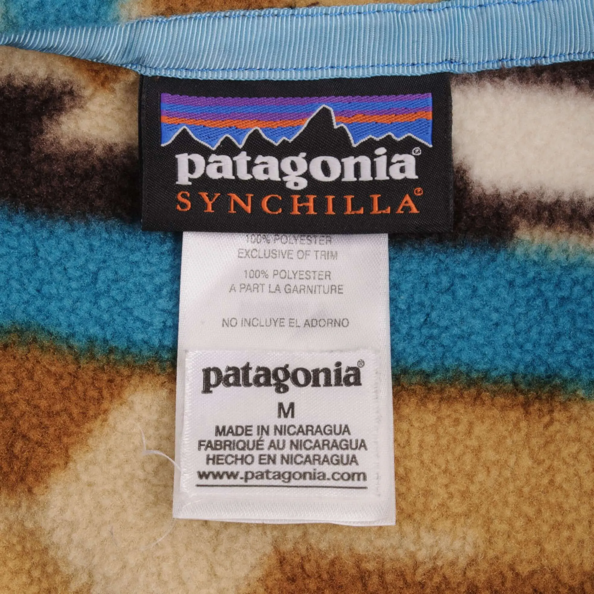 VINTAGE PATAGONIA SYNCHILLA SNAP T MONOGRAM FLEECE PULLOVER SIZE MEDIUM WOMEN