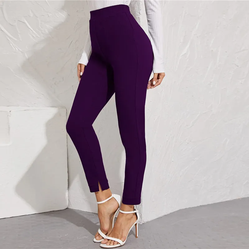 Women's Autumn High-Waist Skinny Leggings With Pockets