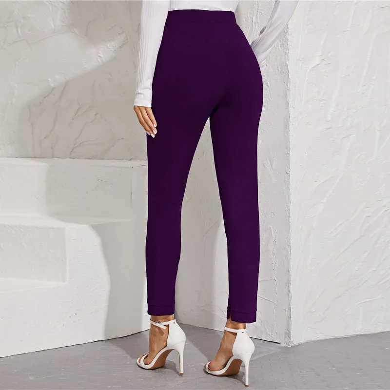 Women's Autumn High-Waist Skinny Leggings With Pockets