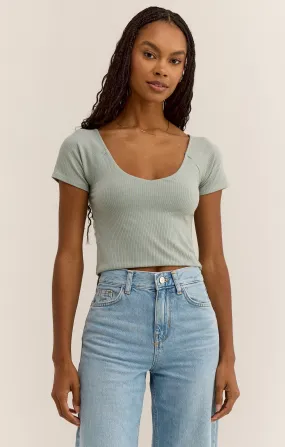 ZSU Kallen Rib Top in Harbor Gray